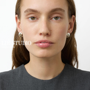 现货Lie Studio螺旋纹理褶皱极简风高级小众耳钉耳环丹麦官方授权