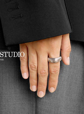 官方授权Lie Studio螺旋纹理椭圆立体丹麦极简风高级戒指指环