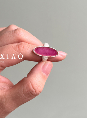 POXIAO椭圆珐琅湖镜面戒指