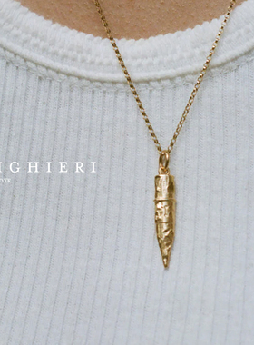 现货Alighieri英国纯手工铅笔造型复古纹理锥形复古高级叠戴项链