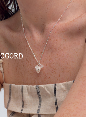 现货26SS新款DACCORD仲夏夜果天然白水晶吊坠银色项链叠戴高级