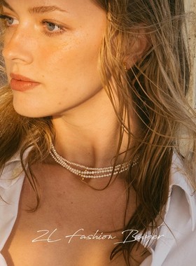 钟楚曦同款天然珍珠小金珠项链