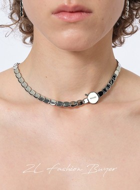 DACCORD椭圆亮片重工蛇骨锁骨链