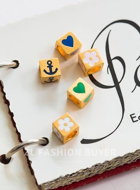 5折清仓Jane Koenig迷你方块心形花四叶草磨砂项链吊坠官方授权