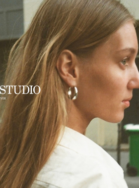 现货Lie Studio丹麦极简风纯银素圈圆环Hoops高级感耳环官方授权