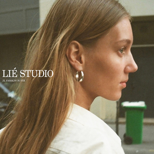 现货Lie Studio丹麦极简风纯银素圈圆环Hoops高级感耳环官方授权