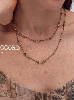 现货26SS新款DACCORD仲夏夜葡萄石串珠复古镀金长项链叠戴高级感