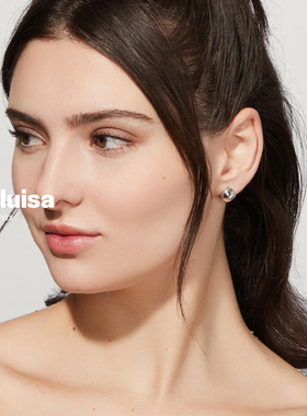 清仓Ana Luisa迷你小圆珠圆球形豆豆镀金银色小众简约耳环