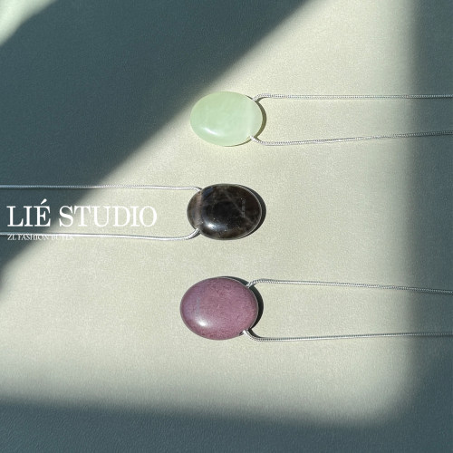 LieStudio鹅卵石天然石项链