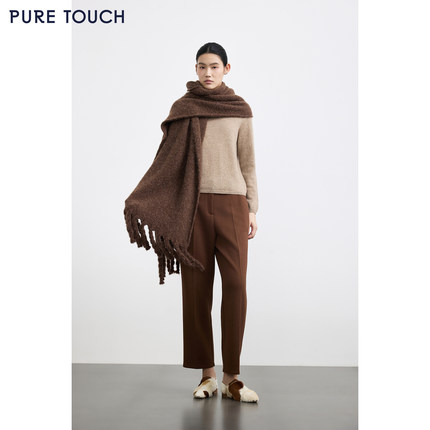 商场同款PURE TOUCH女装25秋冬新款羊驼毛混纺围巾227*52cm