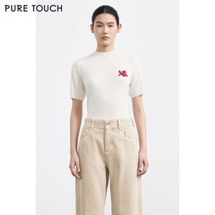 针织衫 PURE 羊绒短袖 25秋冬新款 生肖马刺绣春节新年穿搭 TOUCH女装