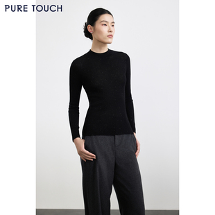 半高领修身 商场同款 25秋冬羊毛混纺毛针织衫 TOUCH女装 毛衣 PURE