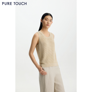 PURE T恤圆领针织细闪短袖 TOUCH女装 无袖 上衣 26春夏新款 商场同款