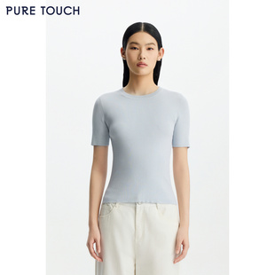 凉感天丝弹力通勤半袖 PURE 针织衫 圆领短袖 T恤 TOUCH女26夏新款