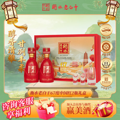 衡水老白干500ML*2瓶67度纯粮酒