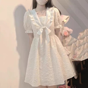 女大童12岁初中生13日系甜美公主蓬蓬裙子 学院风蝴蝶结连衣裙夏季
