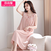 纯棉背心甜美夏天孕妇冰丝夏款 带胸垫吊带睡裙女款 睡衣夏季 连衣裙