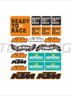 KTM摩托车反光贴Duke杜克RC/R2R/200/390/690/250 车身头盔装饰贴