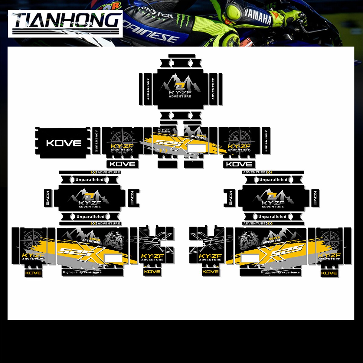 摩托车机车珠峰凯越400X 500X 525X三箱边箱反光防水版画贴纸贴花