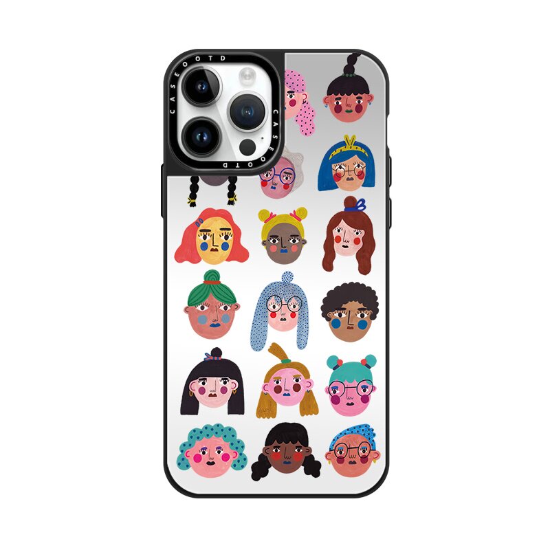 CASEOOTD少女头像墨镜女孩适用于苹果17Pro Max磁吸iPhone17/16/15/14 plus13 12pro max手机壳镜面11保护套