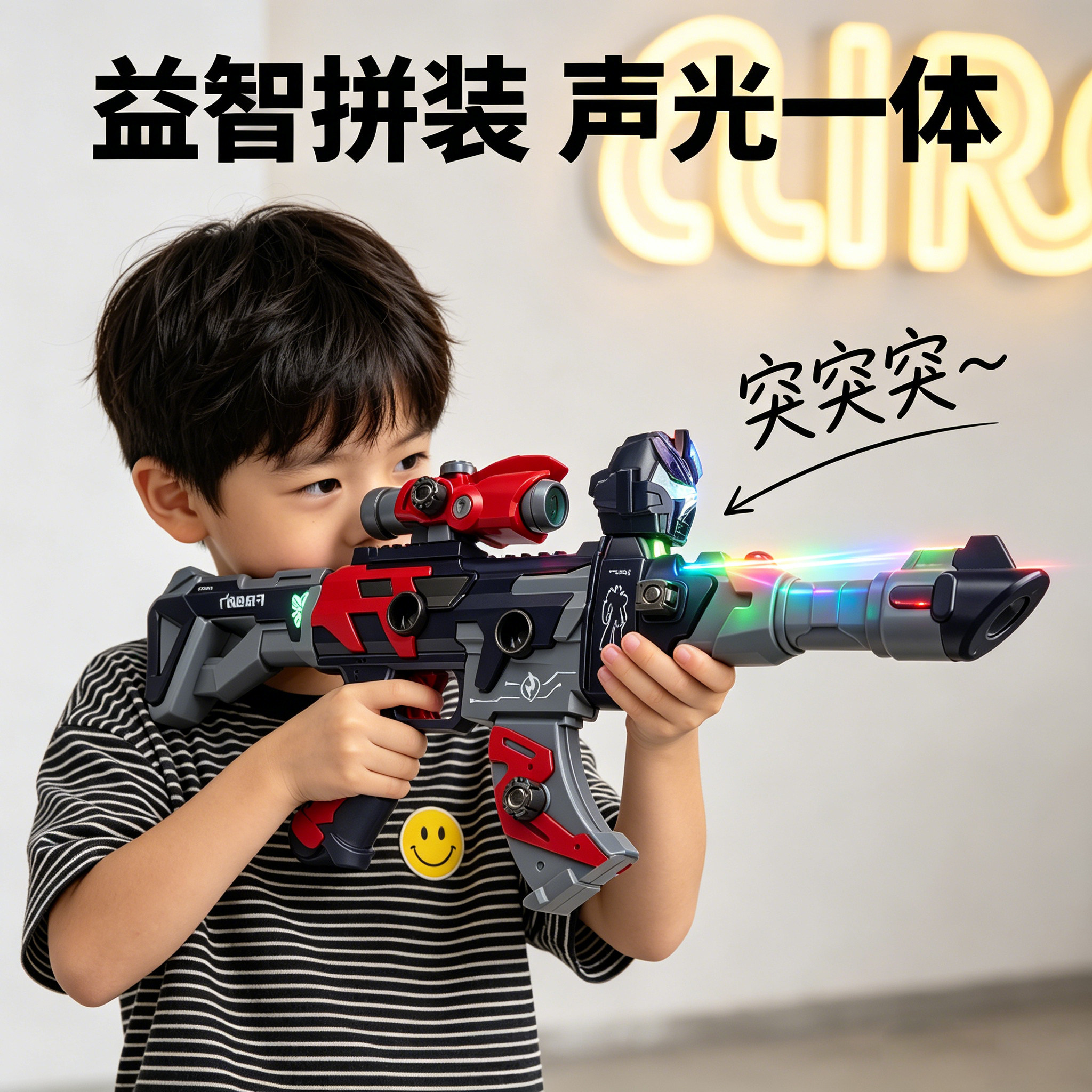 百变磁力玩具枪机甲变形机器人