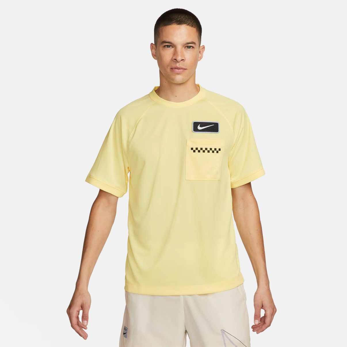 NIKE/耐克速干男子透气宽松运动T恤梭织小勾休闲短袖  DX8635-010