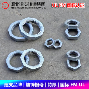 建支品牌根母国标镀锌特厚玛钢铁锁母内螺纹紧固管件水纳子国标FM