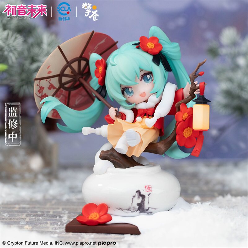 【现货】正版初音未来冬季款手办雪映红梅miku联名周边模型摆件