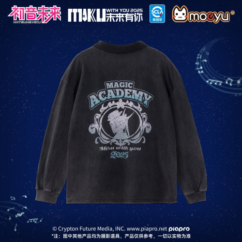 moeyu初音未来未来有你2025演唱会宽松长袖T恤春季男女POLO衫上衣