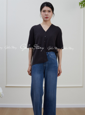 胶囊系列棉麻混纺休闲V领开衫经典款  GL2622