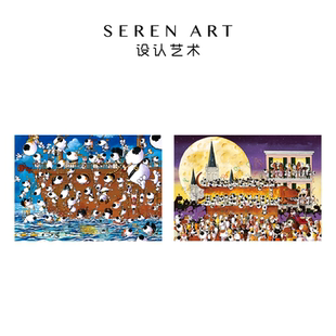 装 SEREN 饰送礼挂画 细节拼图美式 治愈解压500片成人版 ART 狗狗