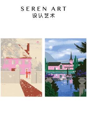 SEREN ART《白天的房子》高颜值治愈情书贺卡装饰画500片艺术拼图