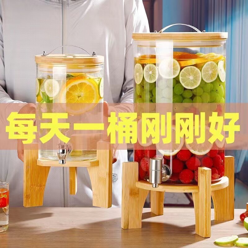 耐高温玻璃带龙头可乐饮料密封罐