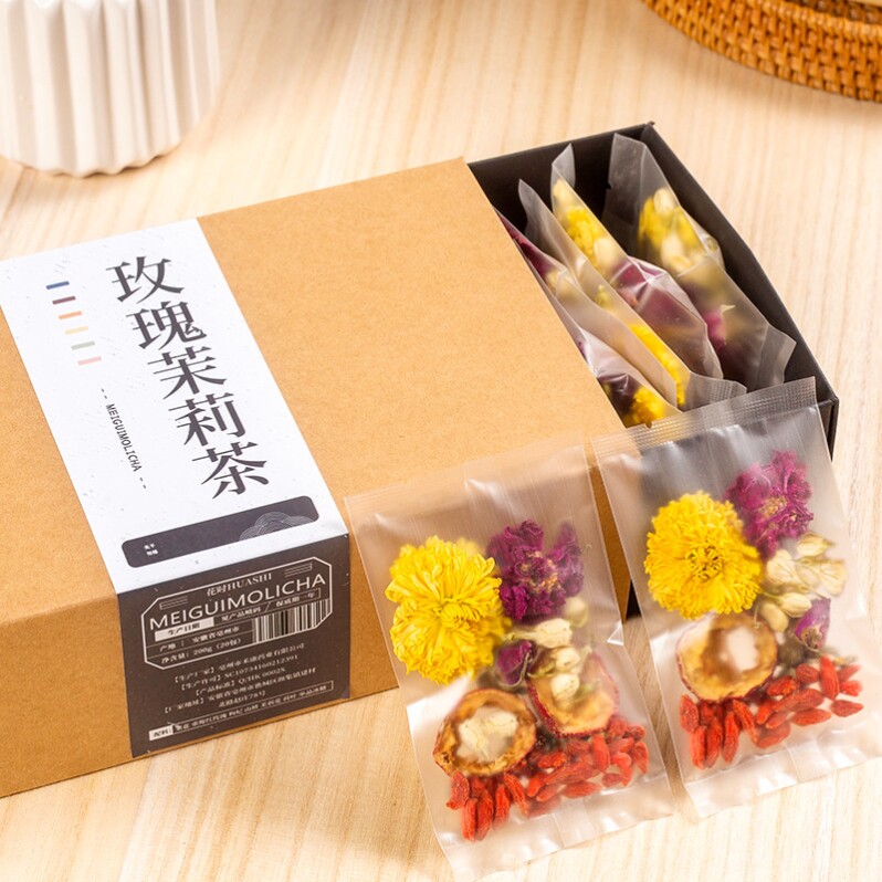 玫瑰美容养颜茶茉莉菊花枸杞女生滋补熬夜养生调理斑组合花茶包