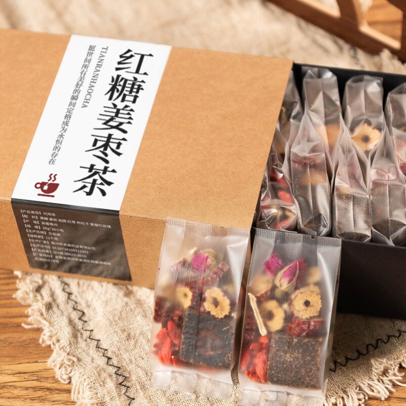 红糖姜茶补气养血花茶女养生茶包调理月经气血不足痛经美容养颜茶