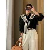 小披肩女外搭2025新款 洋气高级感围巾搭肩 黑白条纹秋冬针织时尚