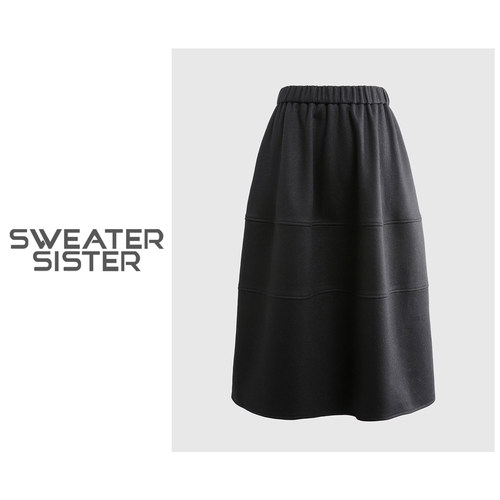 毛衣姐姐 【圆舞曲】复古松紧腰宽松显瘦A字半身裙女551-149