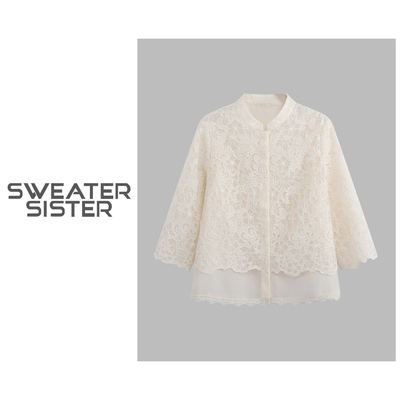 毛衣姐姐 新中式国风轻奢高级感蕾丝刺绣长袖外套女515-02063