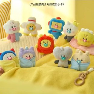 LINE FRIENDS treasure TRUZ NEW BORN baby奶嘴毛绒玩偶明星周边
