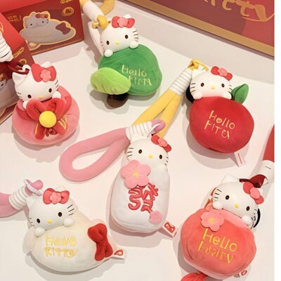 正品马克图布hellokitty新春系列香薰毛绒盲盒凯蒂猫挂件可爱新年