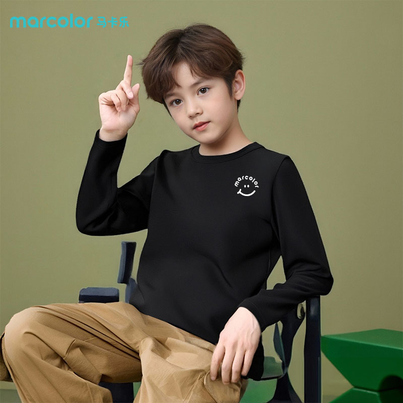马卡乐男童长袖t恤纯棉新款