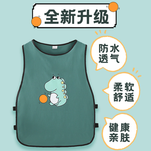 套头背心幼儿园印定制logo 薄款 儿童无袖 罩衣宝宝吃饭围裙防水夏季
