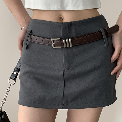 莫凡小众复古小方扣皮带女