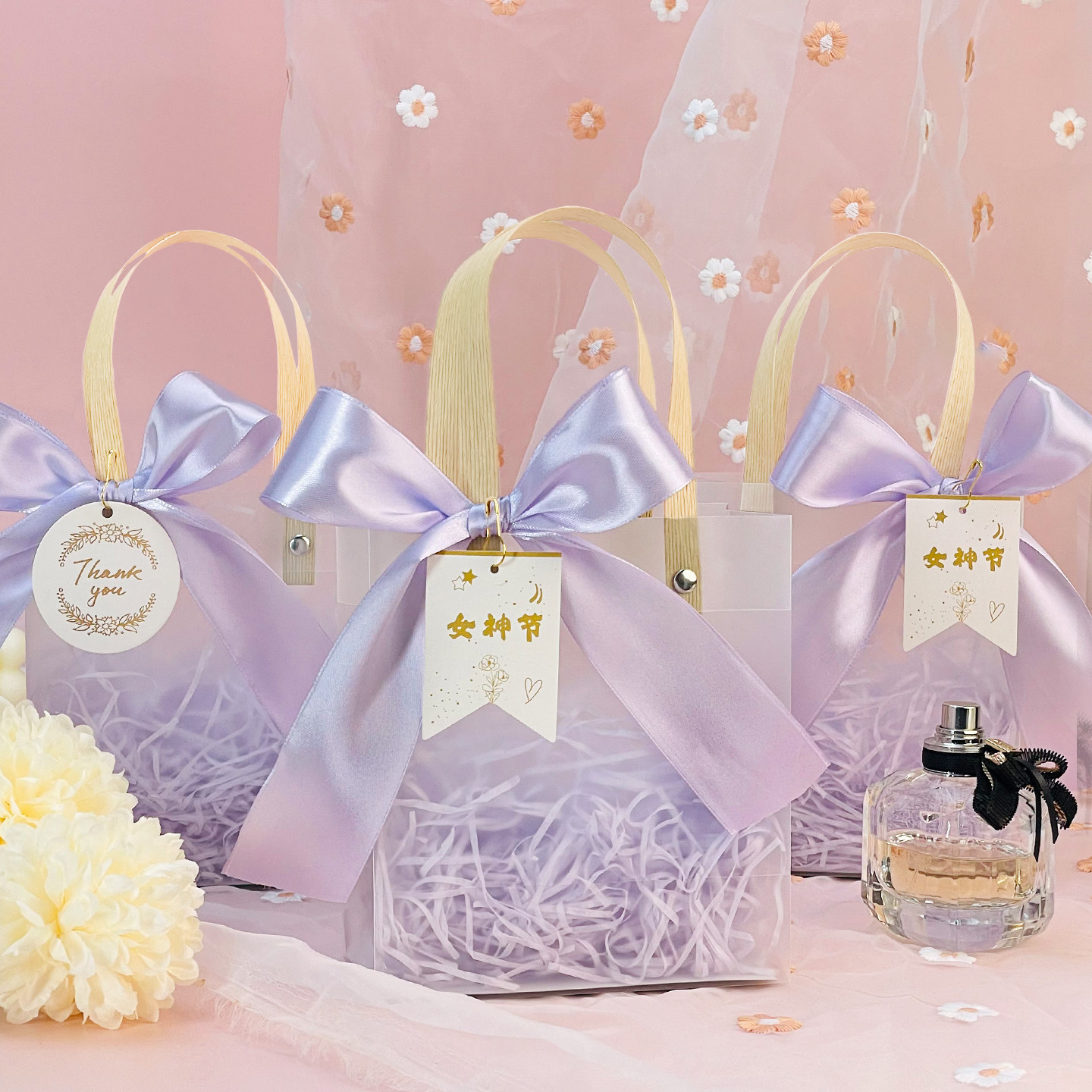 女神节情人节母亲节手提礼品袋精致伴手礼磨砂实用批发送礼