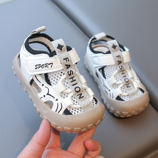 夏季新款儿童凉鞋男童1一3岁-6透气包头女童沙滩鞋防滑宝宝运动鞋