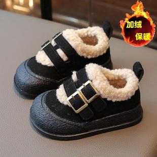 冬季女宝宝棉鞋加绒加厚0一1-3岁防滑公主婴儿学步鞋保暖女童鞋子