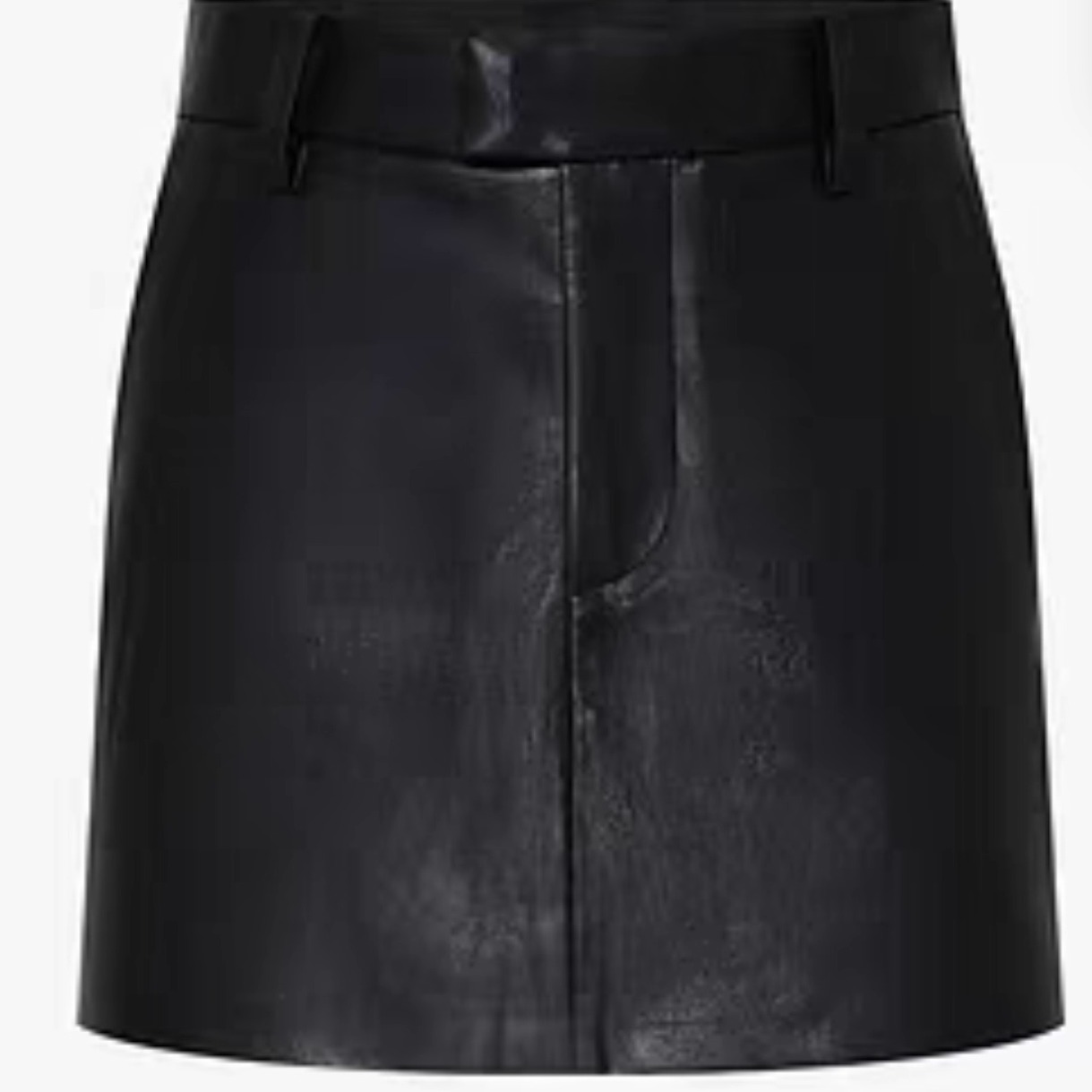 秦岚同款染整素皮高腰A字短裤