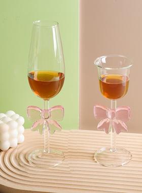 可爱香槟咖啡杯高颜值立体蝴蝶结ins风耐热玻璃杯子小众马克杯