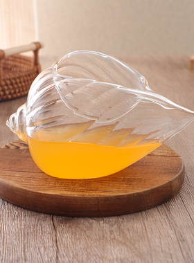 创意海螺甜品碗沙拉碗酸奶布丁杯甜品杯奶昔杯冰激凌碗玻璃酒杯