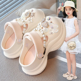 法国Uamtor女童拖鞋洞洞鞋2025新款夏季时尚外穿儿童公主沙滩凉鞋